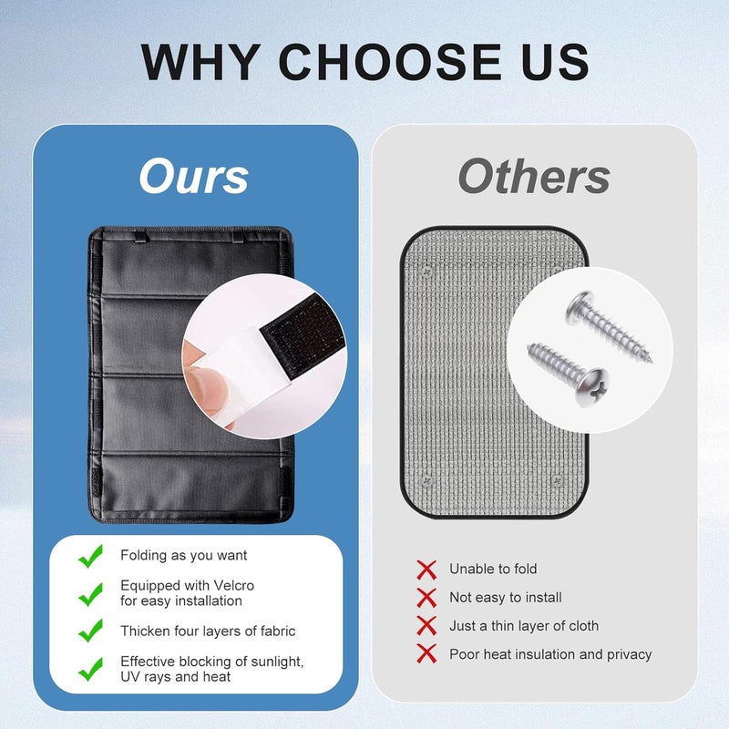 Xishuihe RV Door Window Shade Cover,25 x 16 Inches, Foldable Window Cover with Velcro, Waterproof Thickened Oxford Fabric for UV Protection, Camper Trailer Travel Accessories - Image 5
